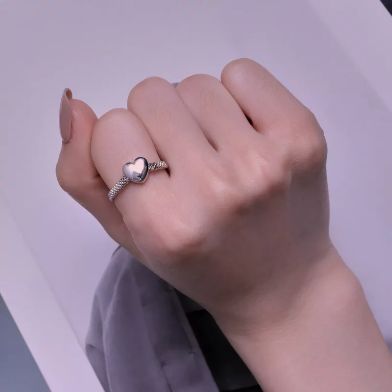 (imagen para) Anillo de cadena de amor estilo Pandora - BSR422 - Ver 6