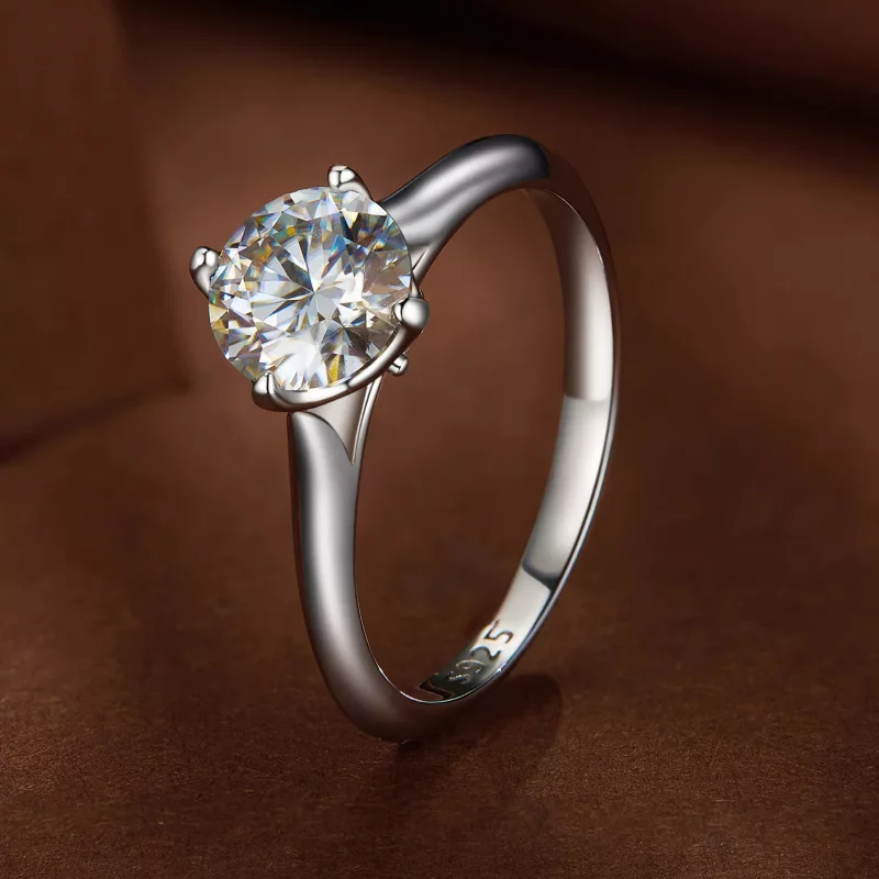 (imagen para) Anillo de compromiso estilo Pandora de 1 quilate de Moissanita - MSR033 - Ver 2