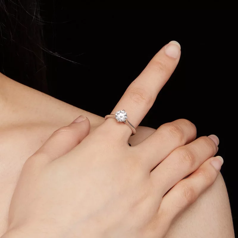 (imagen para) Anillo de compromiso estilo Pandora de 1 quilate de Moissanita - MSR033 - Ver 5