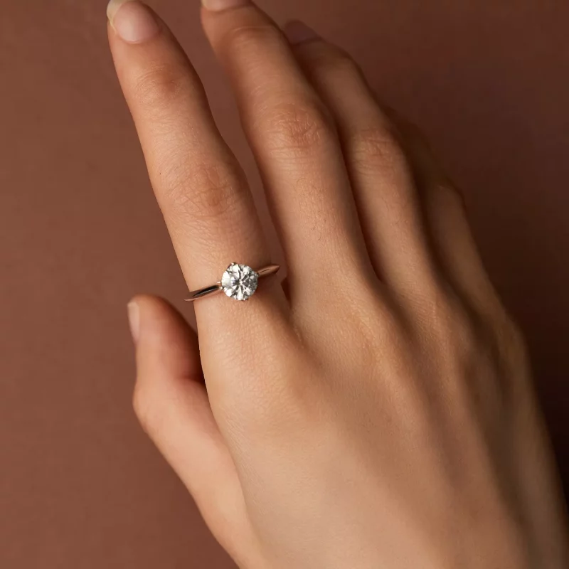 (imagen para) Anillo de compromiso estilo Pandora de 1 quilate de Moissanita - MSR033 - Ver 6