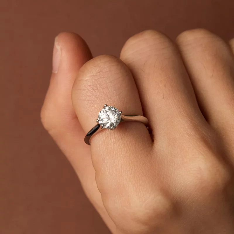 (imagen para) Anillo de compromiso estilo Pandora de 1 quilate de Moissanita - MSR033 - Ver 7