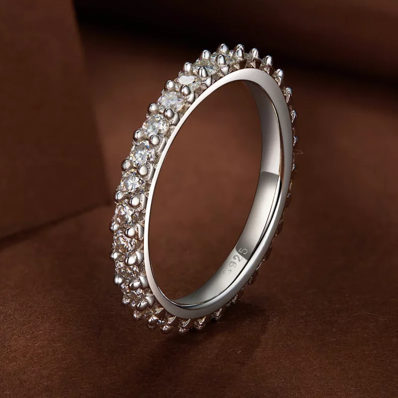 (imagen para) Anillo de diamante Moissanite estilo Pandora - MSR028 - Ver 2