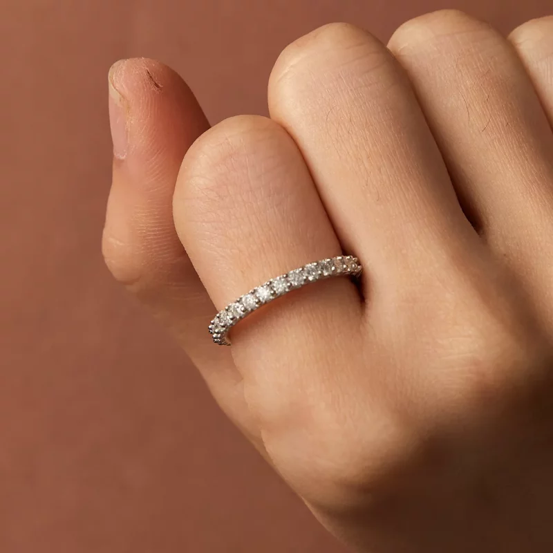 (imagen para) Anillo de diamante Moissanite estilo Pandora - MSR028 - Ver 7