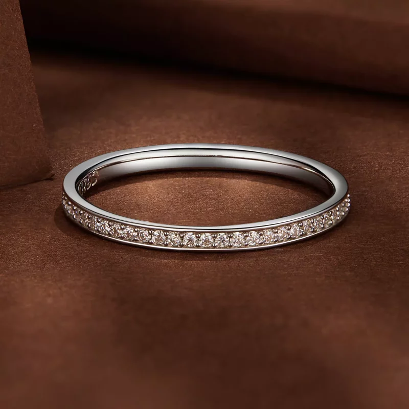 (imagen para) Anillo de Moissanita con estilo Pandora y pavé - MSR030 - Ver 3