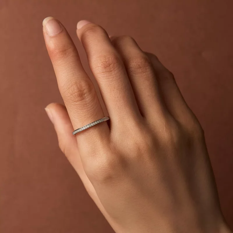 (imagen para) Anillo de Moissanita con estilo Pandora y pavé - MSR030 - Ver 6