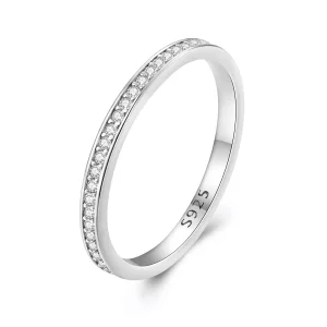 (imagen para) Anillo de Moissanita con estilo Pandora y pavé - MSR030