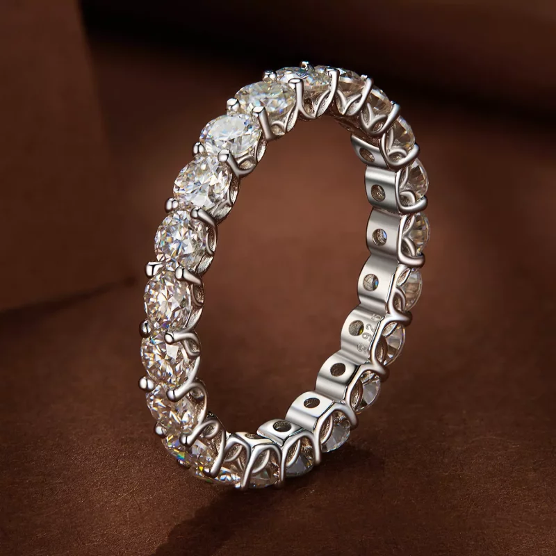 (imagen para) Anillo de Moissanite fino con estilo Pandora - MSR029 - Ver 2