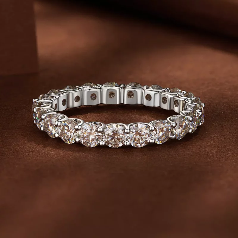 (imagen para) Anillo de Moissanite fino con estilo Pandora - MSR029 - Ver 3