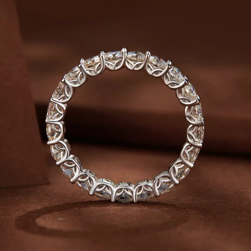 (imagen para) Anillo de Moissanite fino con estilo Pandora - MSR029 - Ver 4