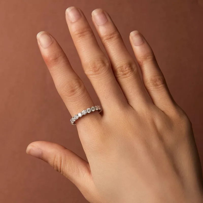 (imagen para) Anillo de Moissanite fino con estilo Pandora - MSR029 - Ver 6