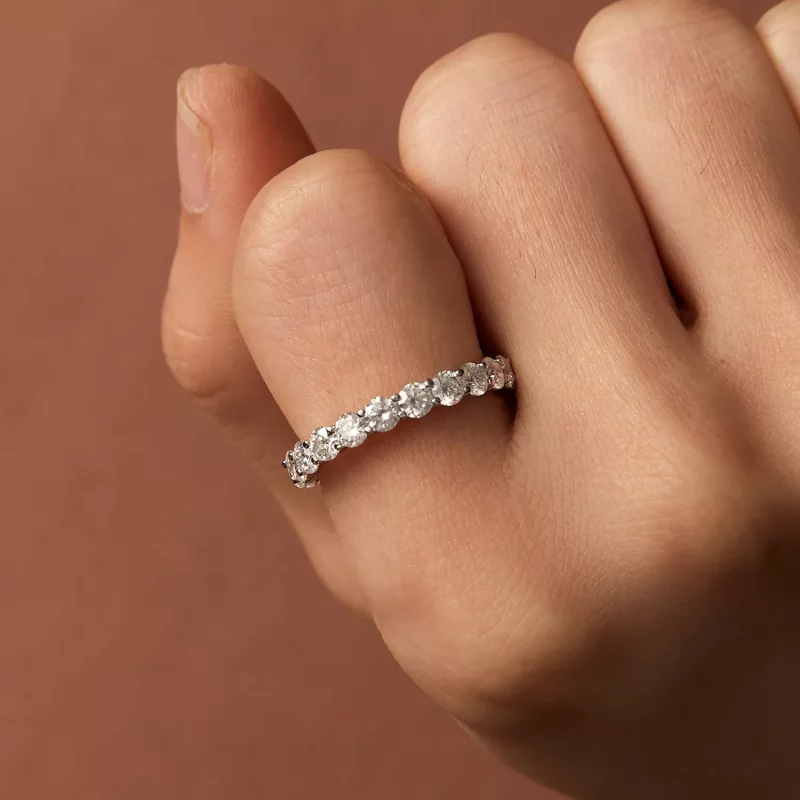 (imagen para) Anillo de Moissanite fino con estilo Pandora - MSR029 - Ver 7