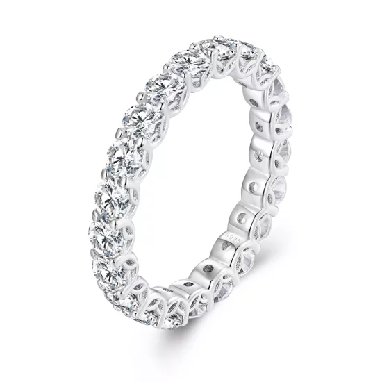 (imagen para) Anillo de Moissanite fino con estilo Pandora - MSR029