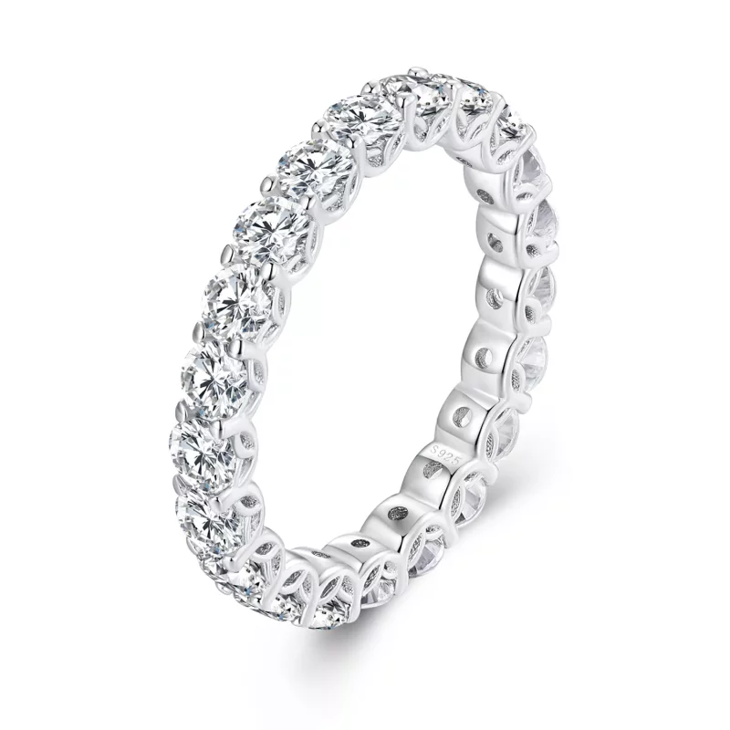 (imagen para) Anillo de Moissanite fino con estilo Pandora - MSR029