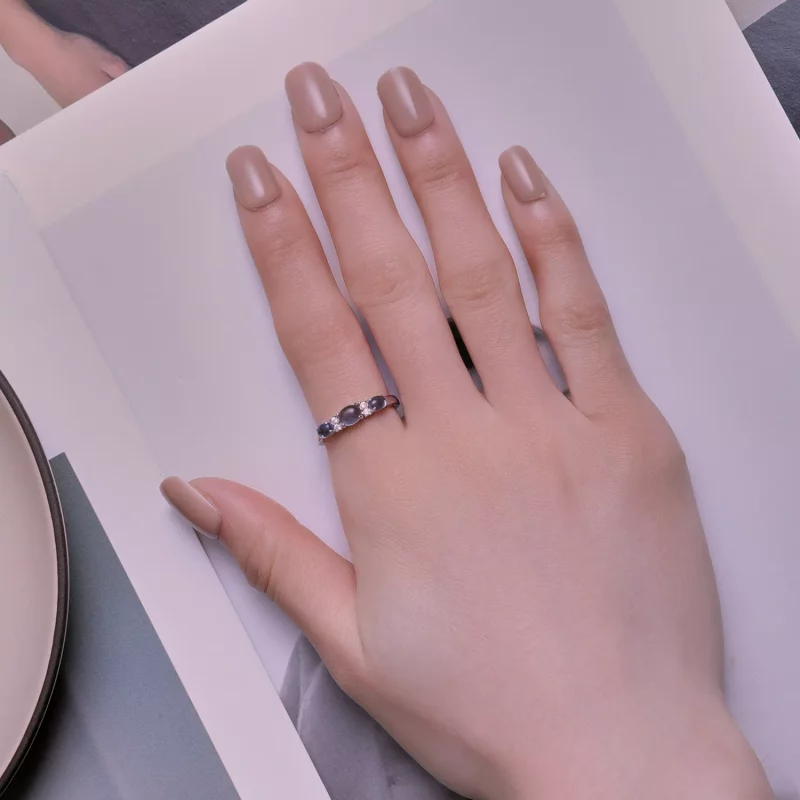 (imagen para) Anillo estilo Pandora con 3 piedras - BSR427 - Ver 4