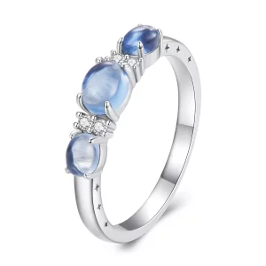 (imagen para) Anillo estilo Pandora con 3 piedras - BSR427