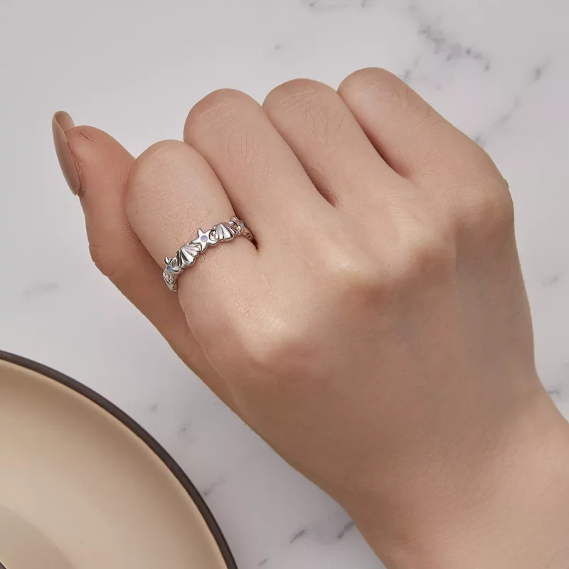 (imagen para) Anillo estilo Pandora con estrella de mar y concha - BSR430 - Ver 5