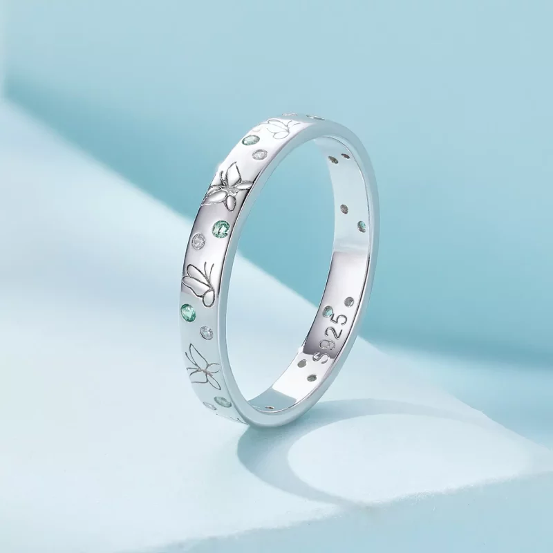 (imagen para) Anillo estilo Pandora con mariposa de primavera - SCR932 - Ver 2