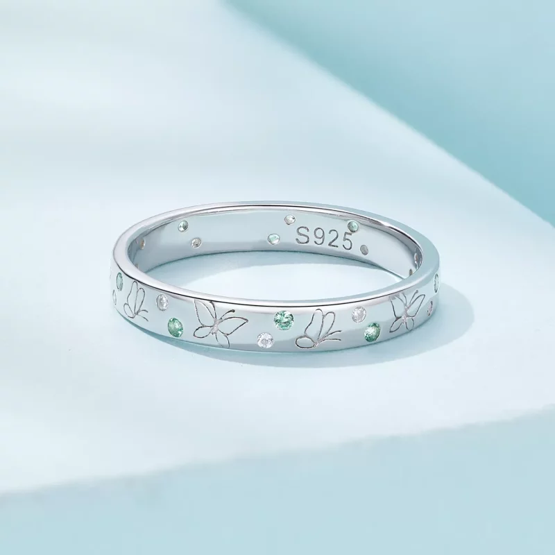 (imagen para) Anillo estilo Pandora con mariposa de primavera - SCR932 - Ver 3