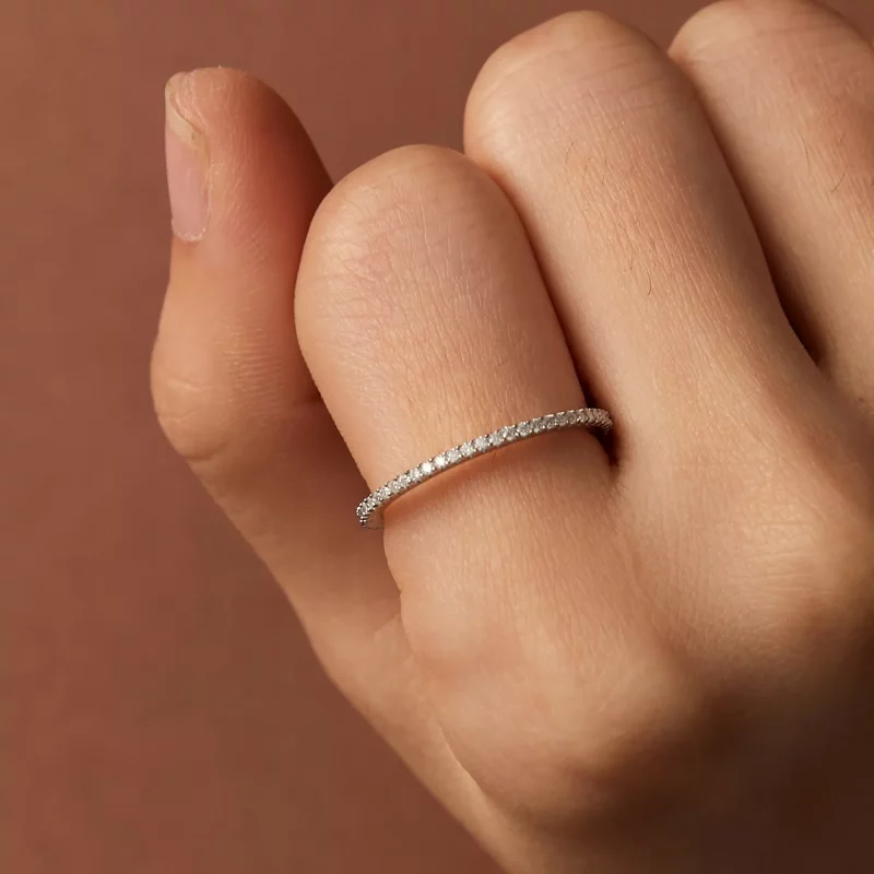 (imagen para) Anillo estilo Pandora con moissanita - MSR027 - Ver 7