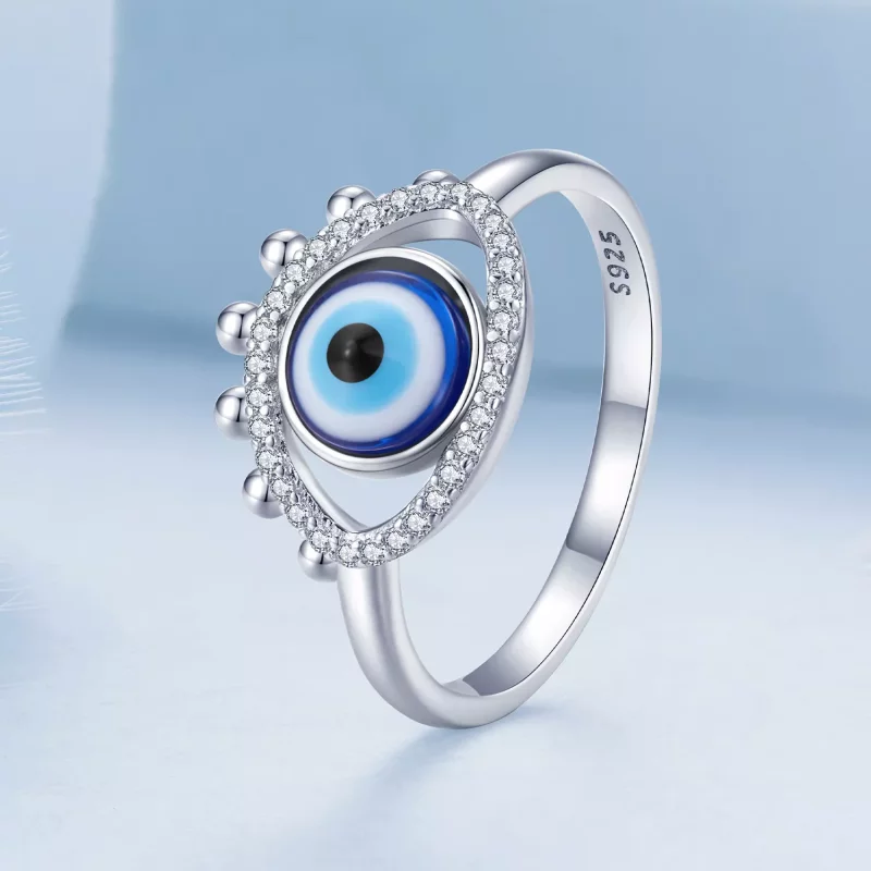 (imagen para) Anillo estilo Pandora con ojo de diablo - BSR445 - Ver 2