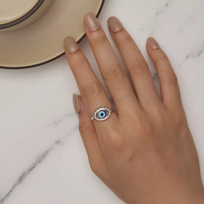(imagen para) Anillo estilo Pandora con ojo de diablo - BSR445 - Ver 5