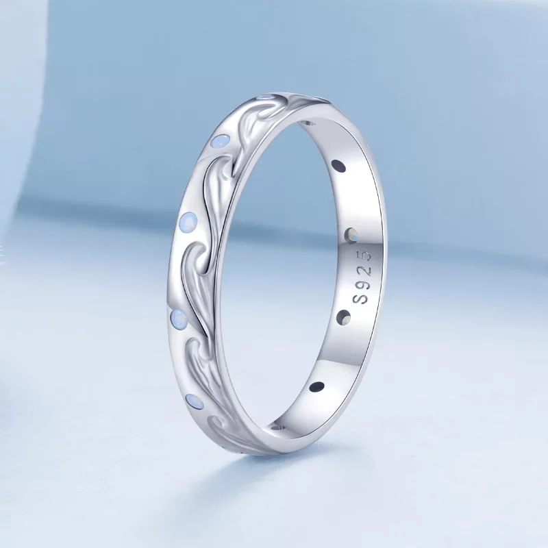 (imagen para) Anillo estilo Pandora con ondas - BSR443 - Ver 2