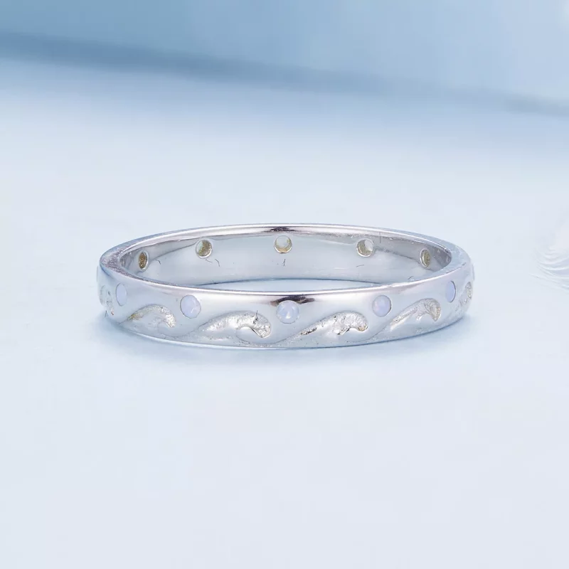 (imagen para) Anillo estilo Pandora con ondas - BSR443 - Ver 3