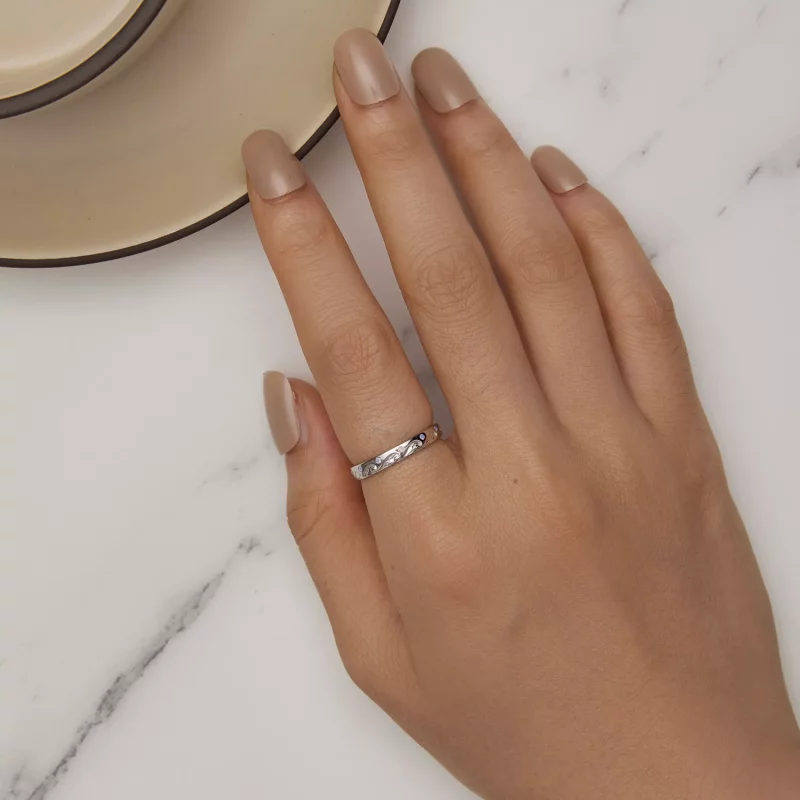 (imagen para) Anillo estilo Pandora con ondas - BSR443 - Ver 5