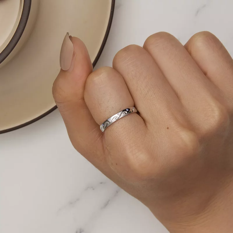 (imagen para) Anillo estilo Pandora con ondas - BSR443 - Ver 6