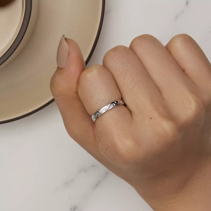 (imagen para) Anillo estilo Pandora con ondas - BSR443 - Ver 8