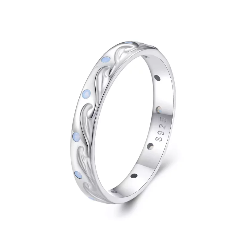 (imagen para) Anillo estilo Pandora con ondas - BSR443