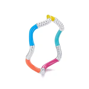 (imagen para) Anillo Pandora estilo arcoíris ondulado irregular - SCR941