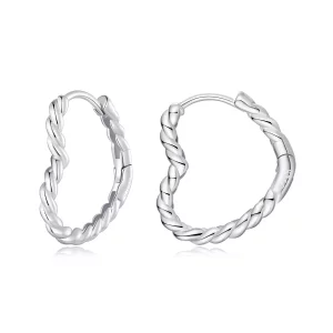 (imagen para) Aretes de argollas con estilo Pandora en forma de corazón - SCE1606