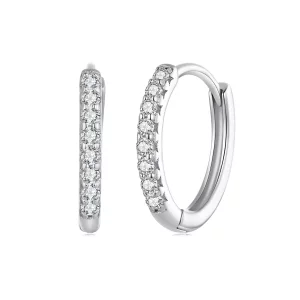 (imagen para) Aretes de argollas finas estilo Pandora con Moissanite - MSE022