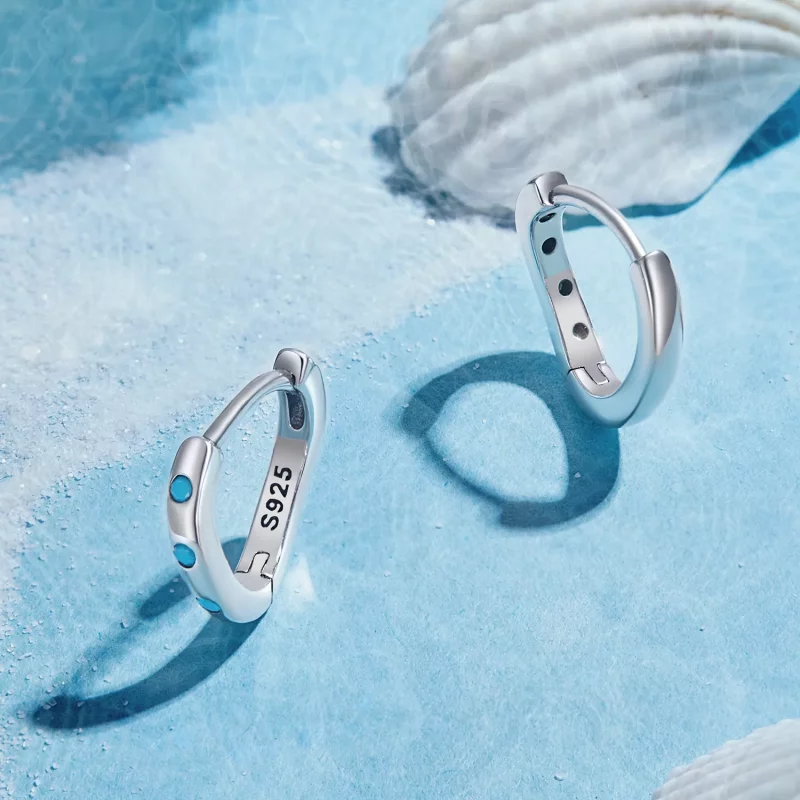 (imagen para) Aretes estilo Pandora con forma de ondas - SCE1593 - Ver 3