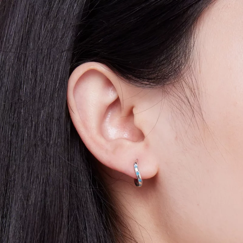 (imagen para) Aretes estilo Pandora con forma de ondas - SCE1593 - Ver 5