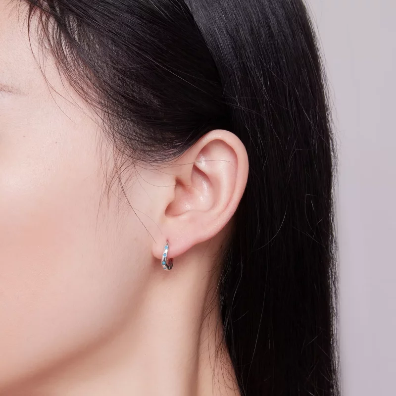 (imagen para) Aretes estilo Pandora con forma de ondas - SCE1593 - Ver 6