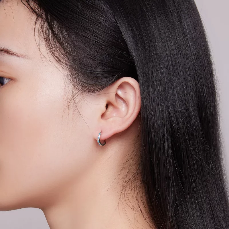 (imagen para) Aretes estilo Pandora con forma de ondas - SCE1593 - Ver 7