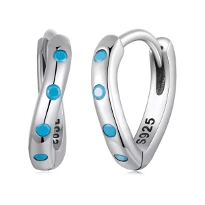 Aretes estilo Pandora con forma de ondas - SCE1593 (imagen para) Aretes estilo Pandora con forma de ondas - SCE1593