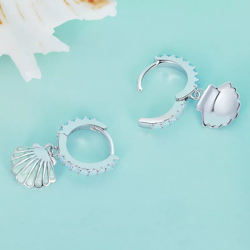 (imagen para) Aros de conchas estilo Pandora - BSE842 - Ver 4