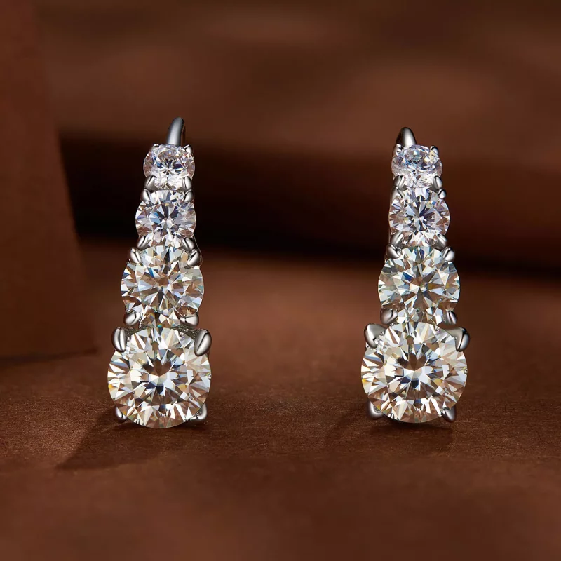 (imagen para) Aros de estilo Pandora con Moissanita - MSE023 - Ver 2