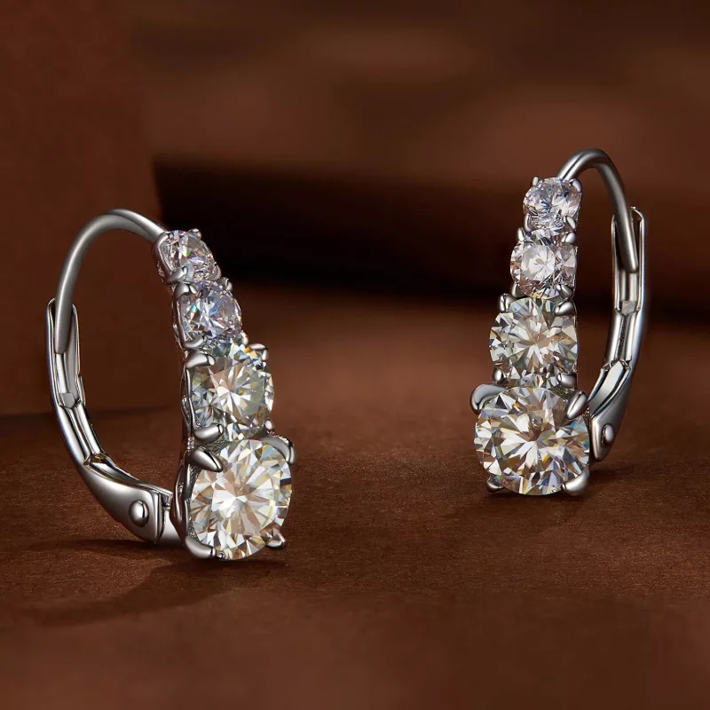 (imagen para) Aros de estilo Pandora con Moissanita - MSE023 - Ver 4