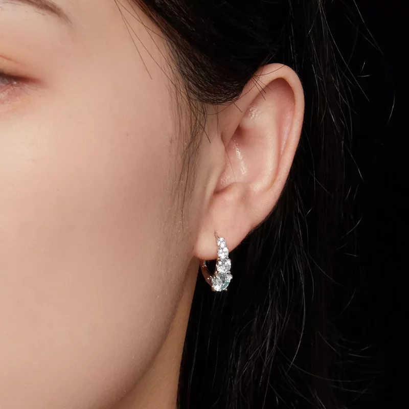(imagen para) Aros de estilo Pandora con Moissanita - MSE023 - Ver 6