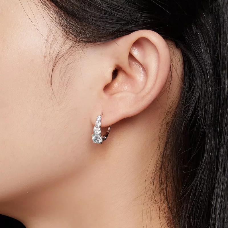(imagen para) Aros de estilo Pandora con Moissanita - MSE023 - Ver 7
