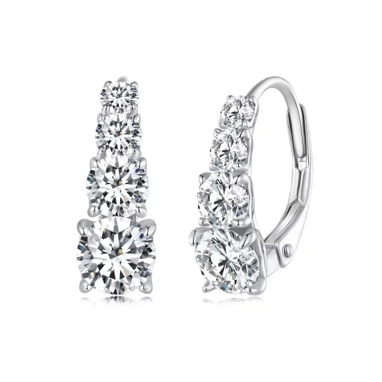(imagen para) Aros de estilo Pandora con Moissanita - MSE023