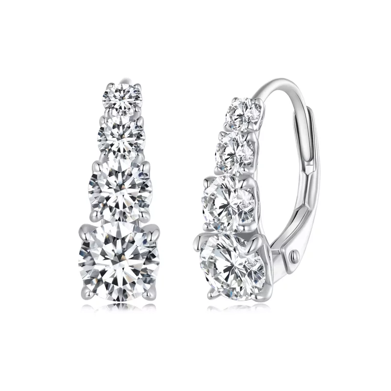 (imagen para) Aros de estilo Pandora con Moissanita - MSE023