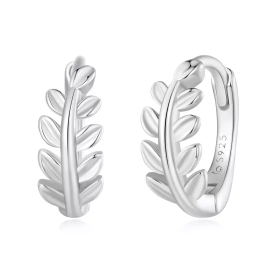 (imagen para) Aros de hojas al estilo Pandora - BSE500-A