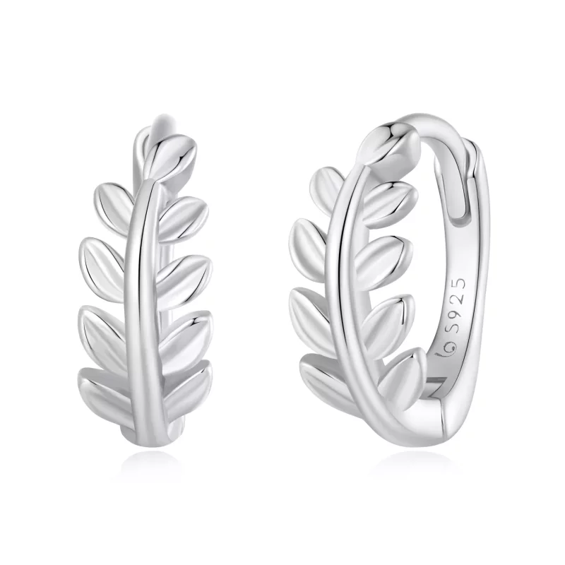 (imagen para) Aros de hojas al estilo Pandora - BSE500-A