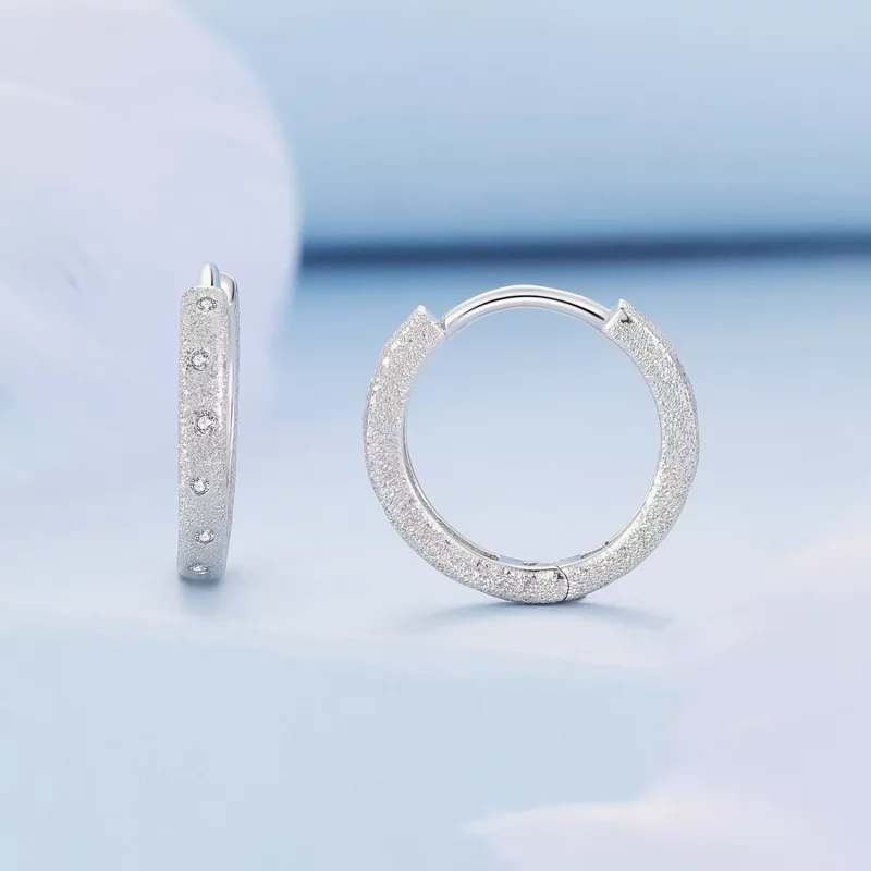 (imagen para) Aros geométricos estilo Pandora con destellos - BSE848 - Ver 2