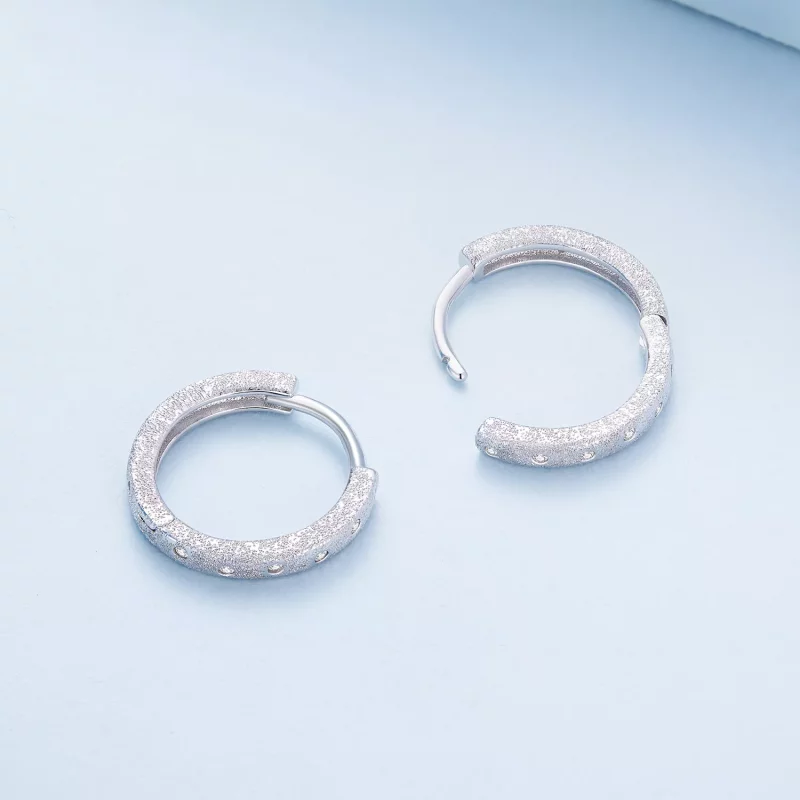 (imagen para) Aros geométricos estilo Pandora con destellos - BSE848 - Ver 4